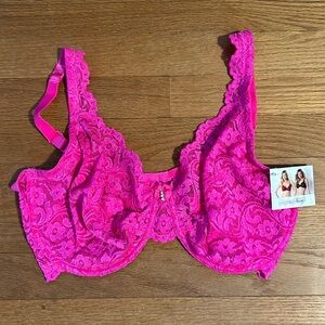NWT! Smart & Sexy Hot Pink Lacy Bra